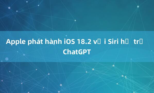 Apple phát hành iOS 18.2 với Siri hỗ trợ ChatGPT