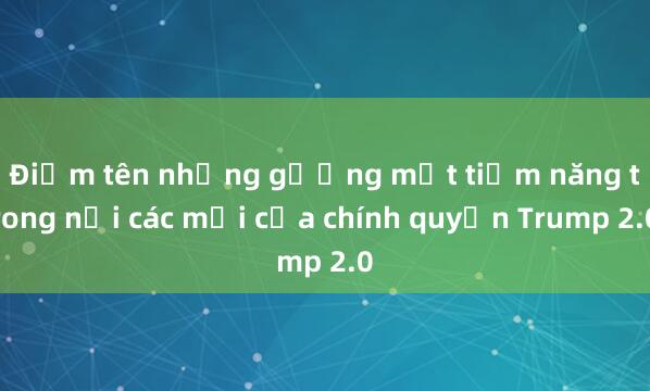 Điểm tên những gương mặt tiềm năng trong nội các mới của chính quyền Trump 2.0