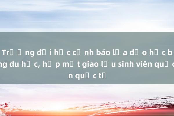 Trường đại học cảnh báo lừa đảo học bổng du học， họp mặt giao lưu sinh viên quốc tế