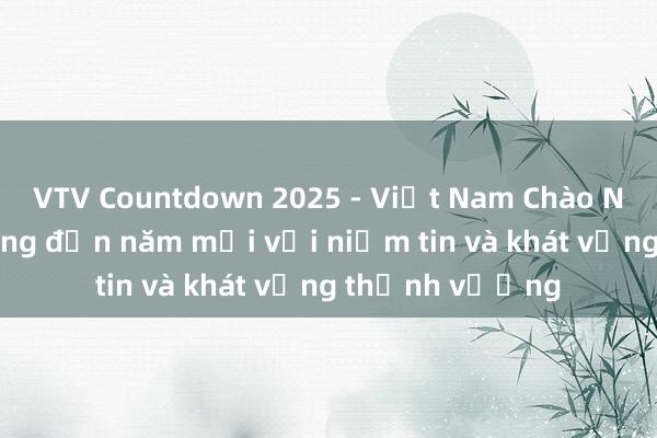 VTV Countdown 2025 - Việt Nam Chào Ngày Mới: Hướng đến năm mới với niềm tin và khát vọng thịnh vượng