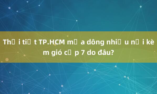 Thời tiết TP.HCM mưa dông nhiều nơi kèm gió cấp 7 do đâu?