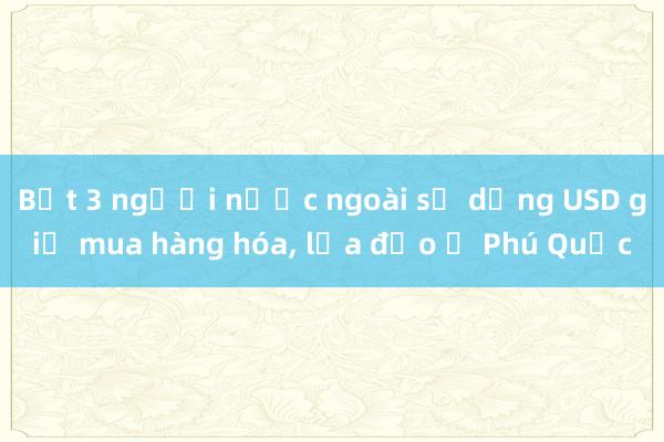 Bắt 3 người nước ngoài sử dụng USD giả mua hàng hóa, lừa đảo ở Phú Quốc